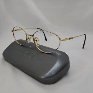 LUXOTTICA Eyeglass Frames 676 Gold Purple Black Titanium Full Metal Rim Green